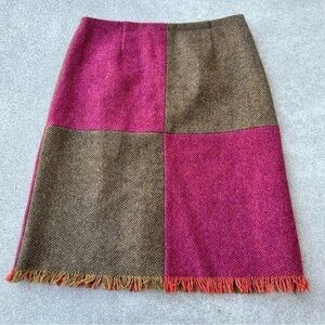 Trina Turk Wool Fringe Hem Skirt Womens 4